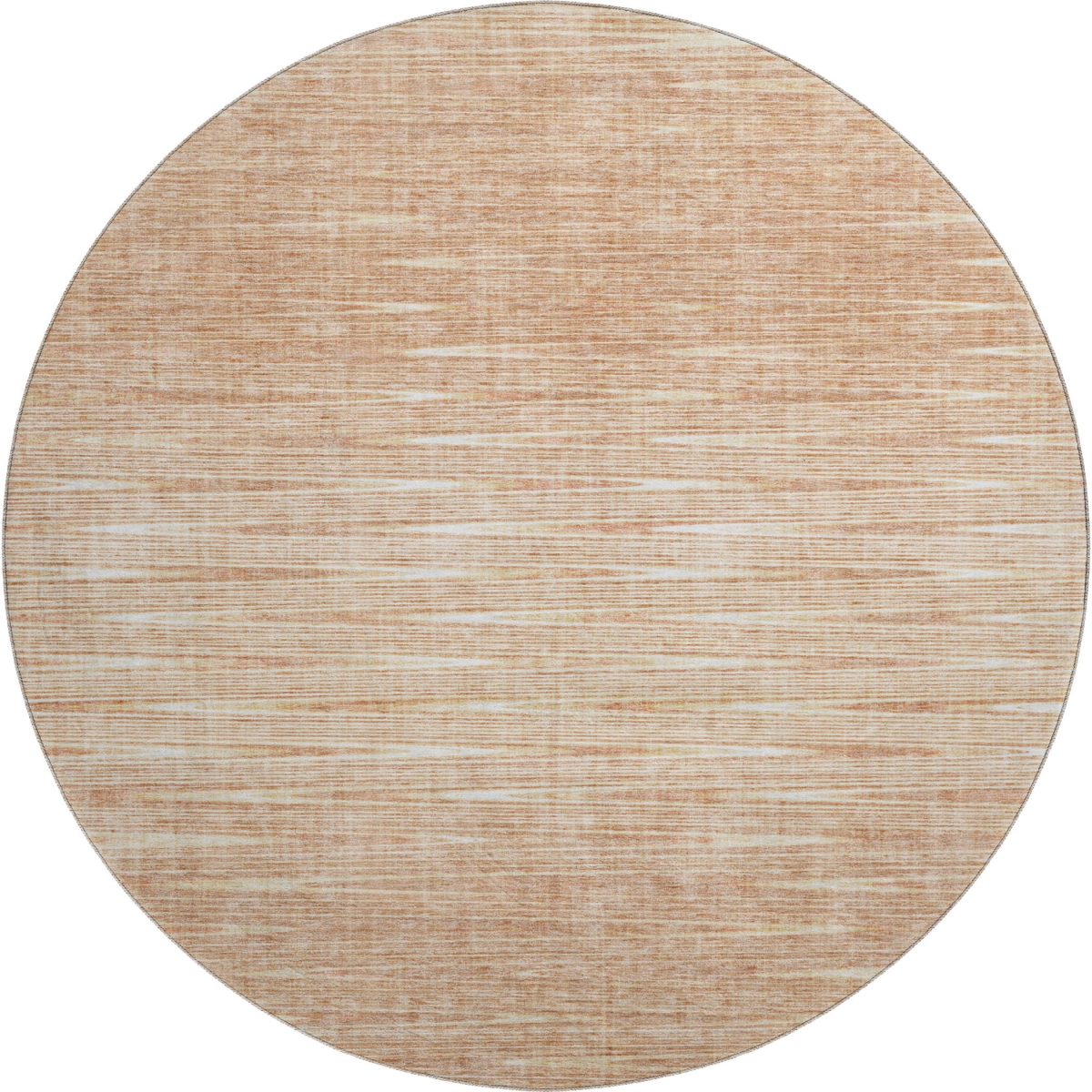 665780 8 ft. Salmon & Ivory Abstract Transitional Washable Round Area Rug with UV Protection
