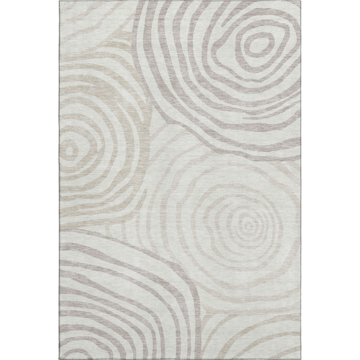 664211 9 x 12 ft. Ivory Beige & Khaki Abstract Transitional Washable Machine Made Rectangle Area Rug with UV Protection