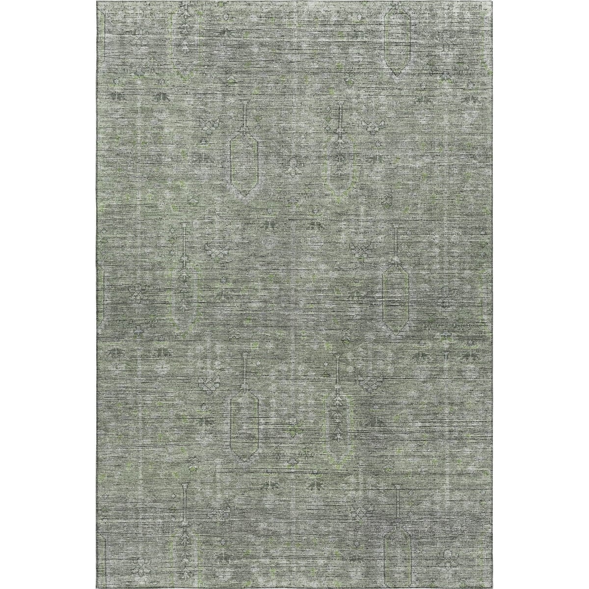 665420 9 x 12 ft. Green & Gray Southwestern Washable Machine Made Rectangle Area Rug with UV Protection