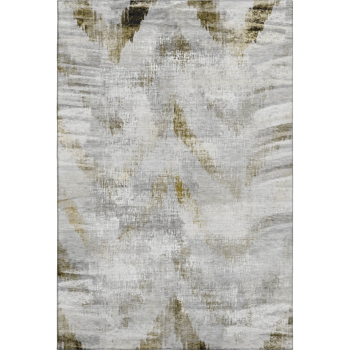 665469 8 x 10 ft. Taupe Gray & Brown Abstract Washable Machine Made Rectangle Area Rug with UV Protection