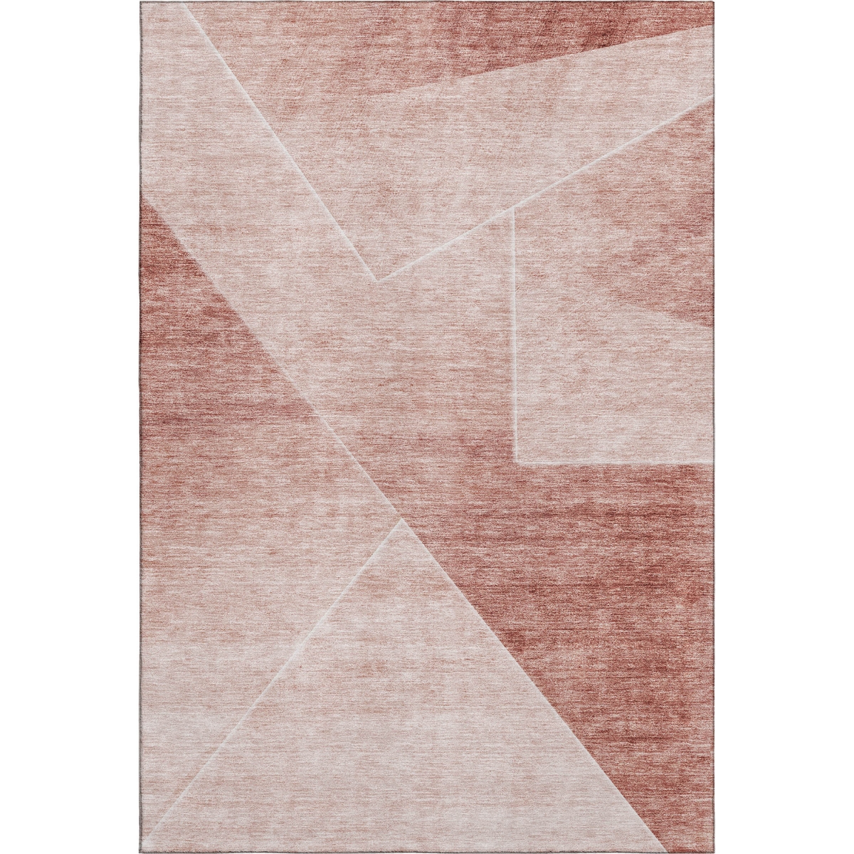 664970 8 x 10 ft. Salmon & Ivory Geometric Transitional Washable Machine Made Rectangle Area Rug with UV Protection