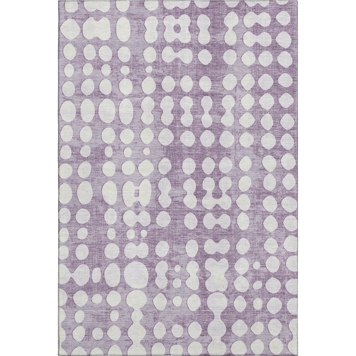 669134 5 x 8 ft. Purple & Ivory Polka Dot Washable Machine Made Rectangle Area Rug with UV Protection