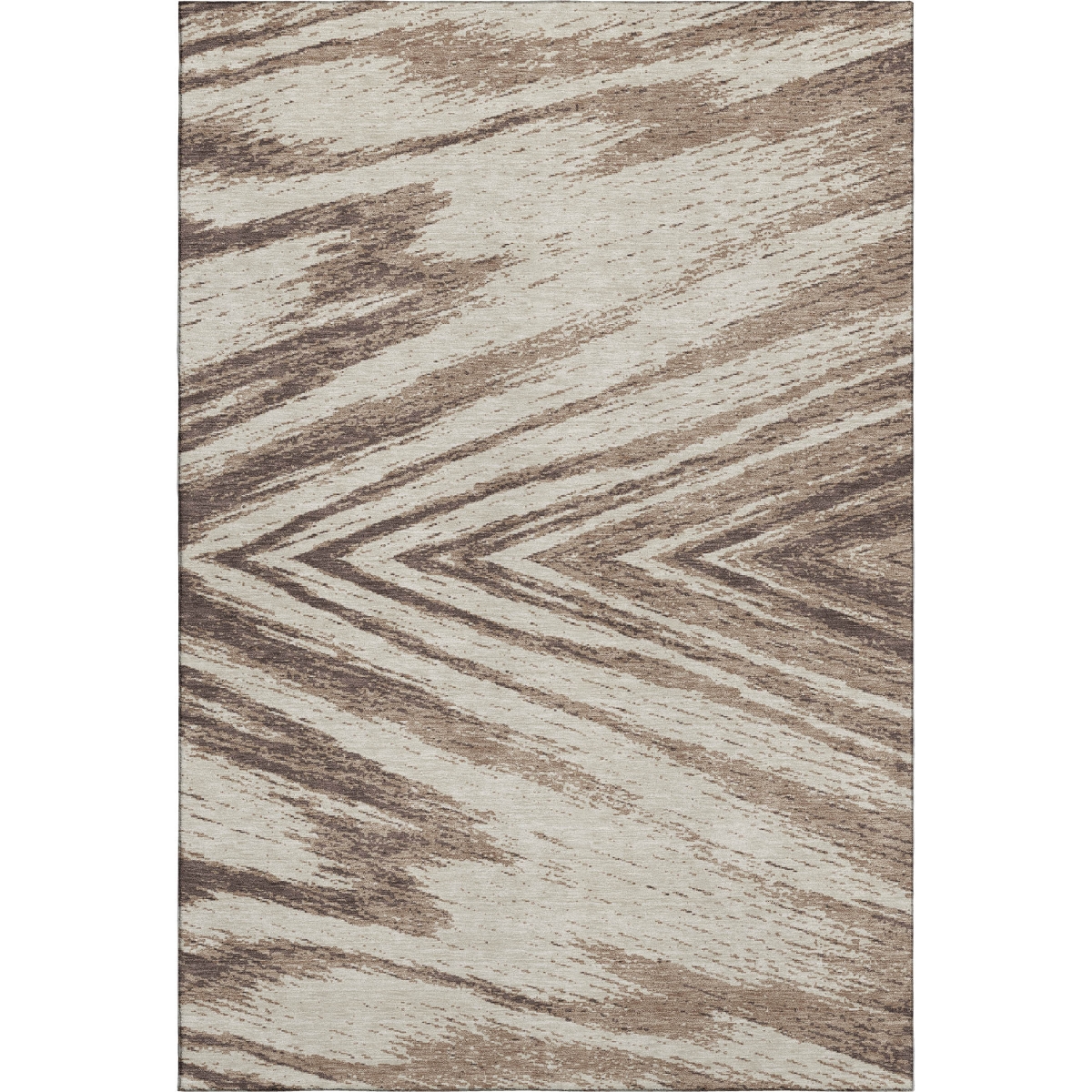 669695 9 x 12 ft. Brown & Beige Abstract Transitional Washable Machine Made Rectangle Area Rug with UV Protection