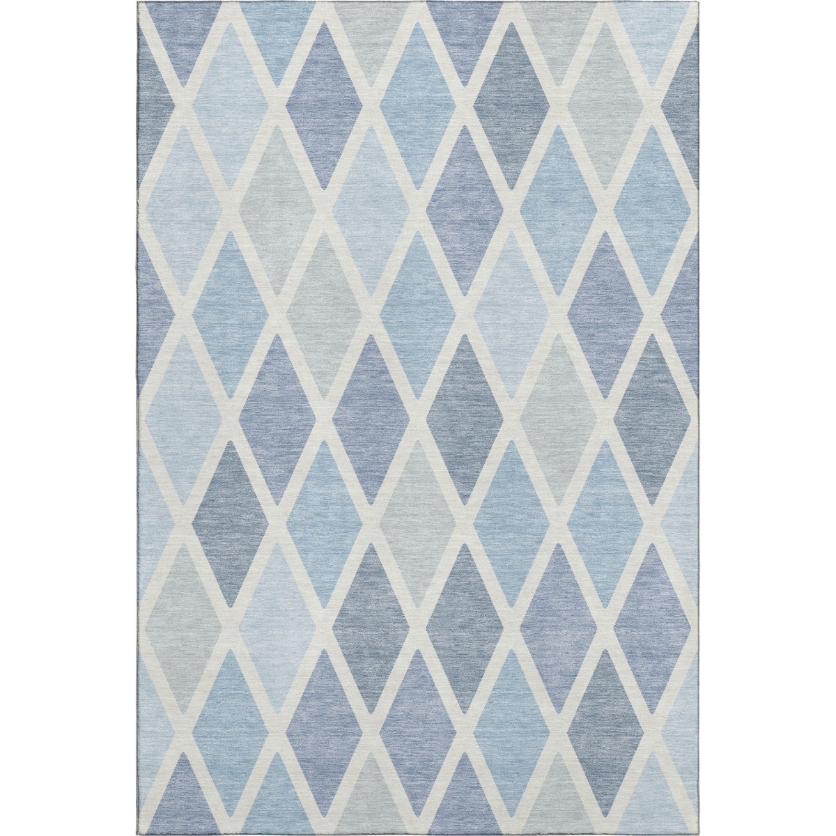 670507 10 x 14 ft. Sky Blue & Ivory Geometric Transitional Washable Machine Made Rectangle Area Rug with UV Protection