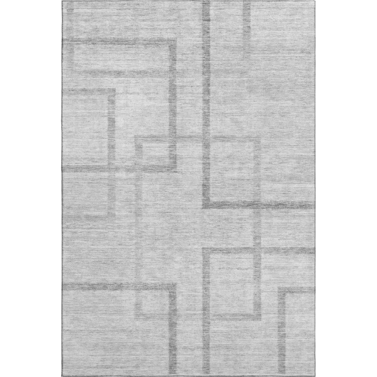 666753 10 x 14 ft. Gray & Silver Geometric Transitional Washable Machine Made Rectangle Area Rug with UV Protection