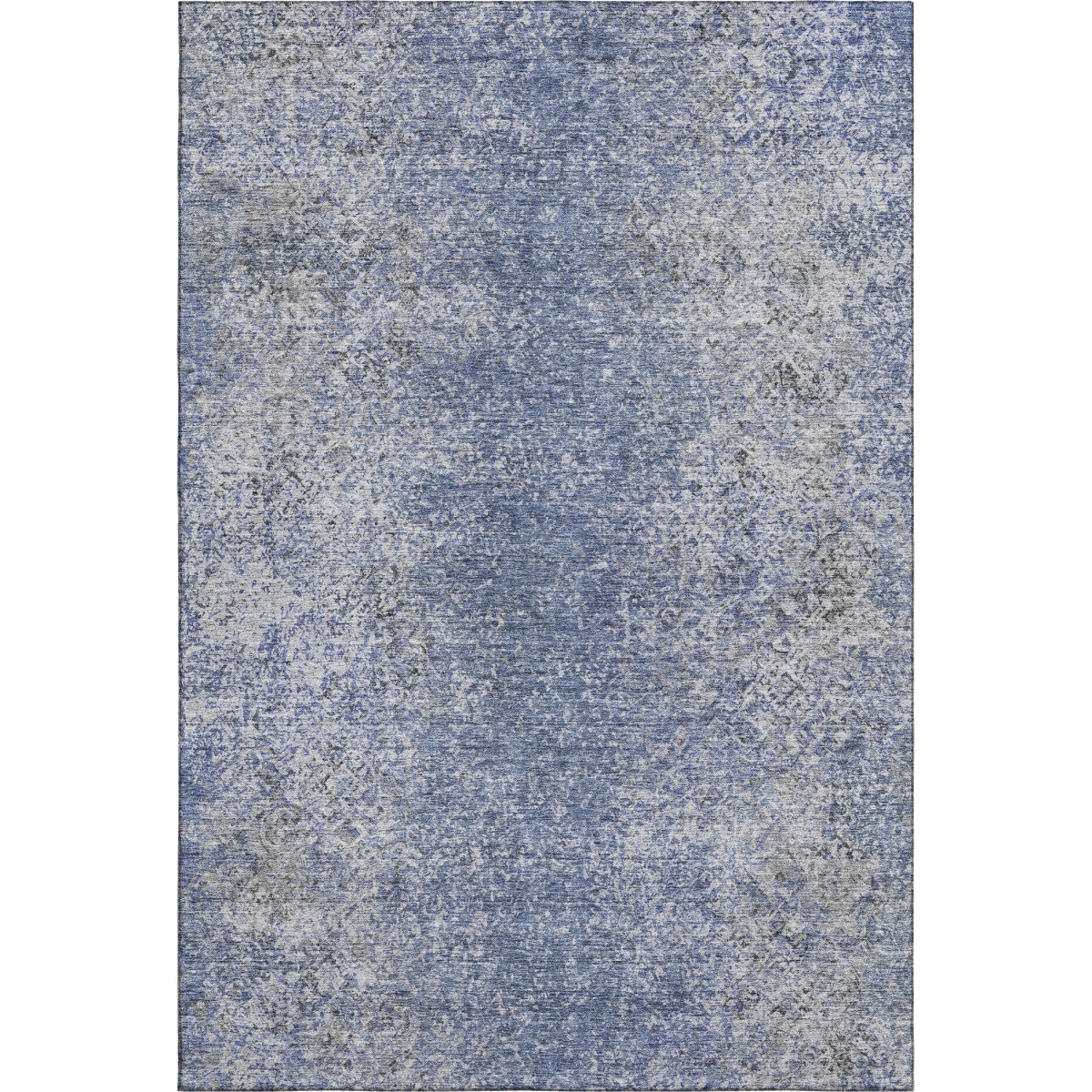 667160 8 x 10 ft. Blue & Gray Abstract Transitional Washable Machine Made Rectangle Area Rug with UV Protection