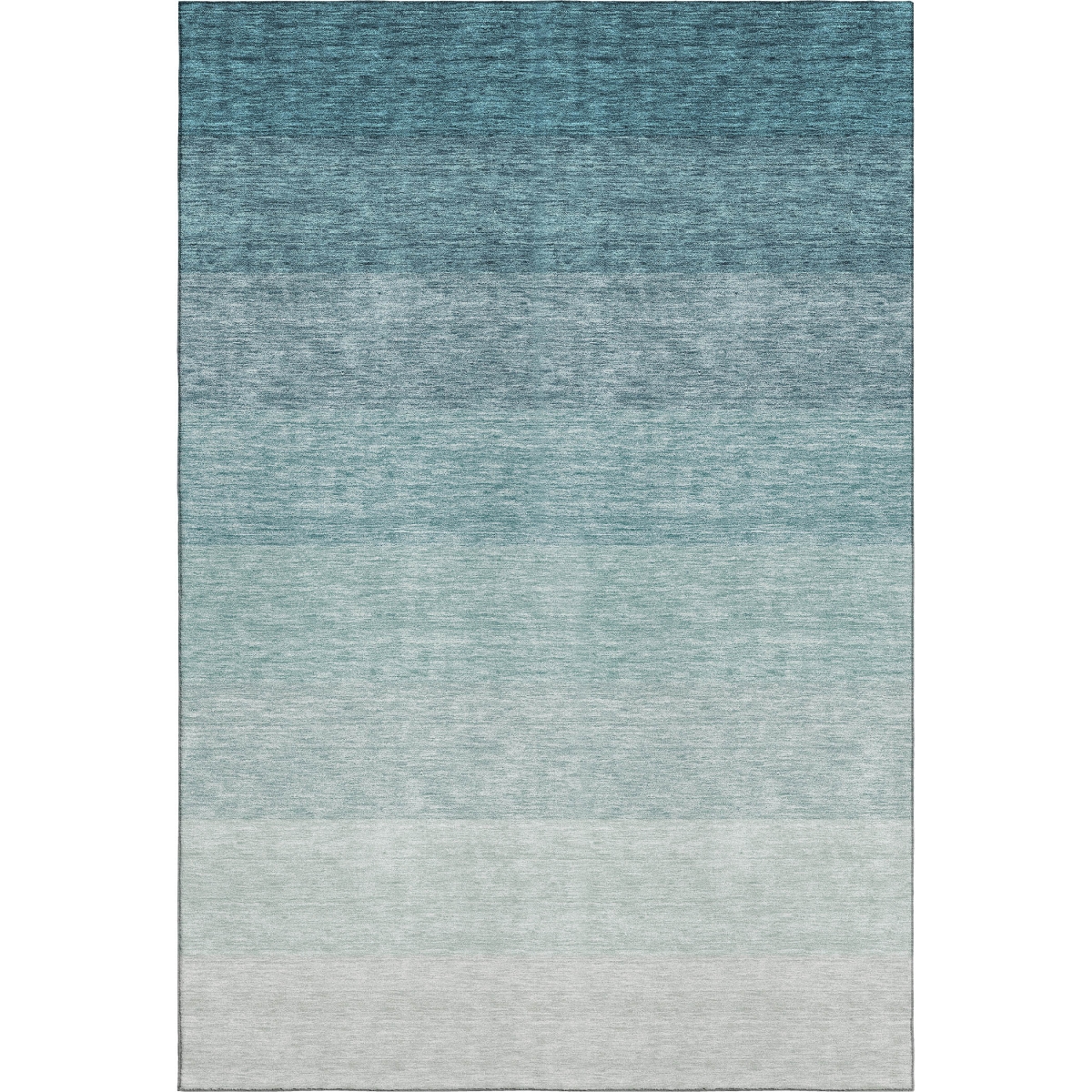 673815 5 x 8 ft. Teal & Ivory Ombre Transitional Washable Machine Made Rectangle Area Rug with UV Protection