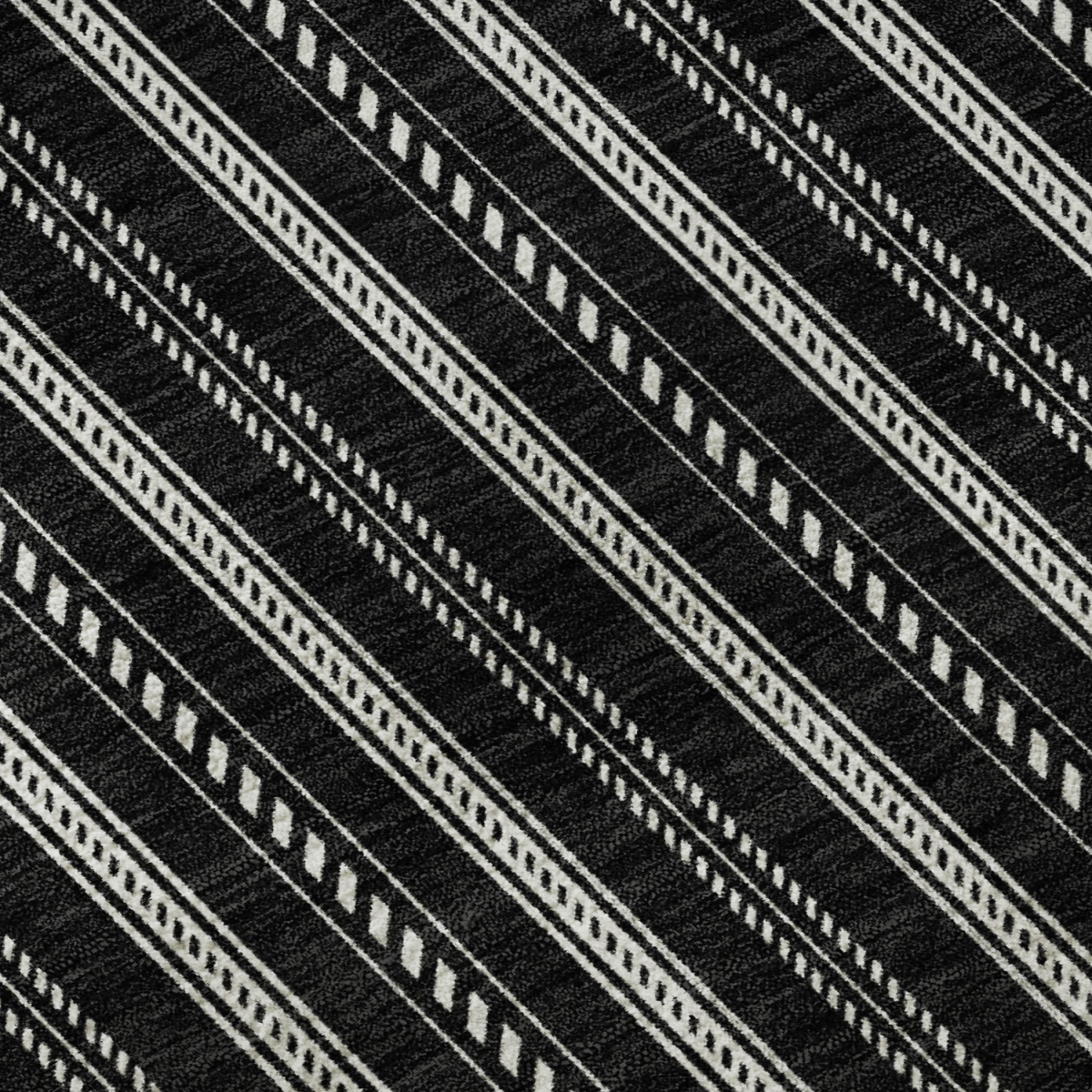 673831 10 x 14 ft. Black & Ivory Striped Transitional Washable Machine Made Rectangle Area Rug with UV Protection