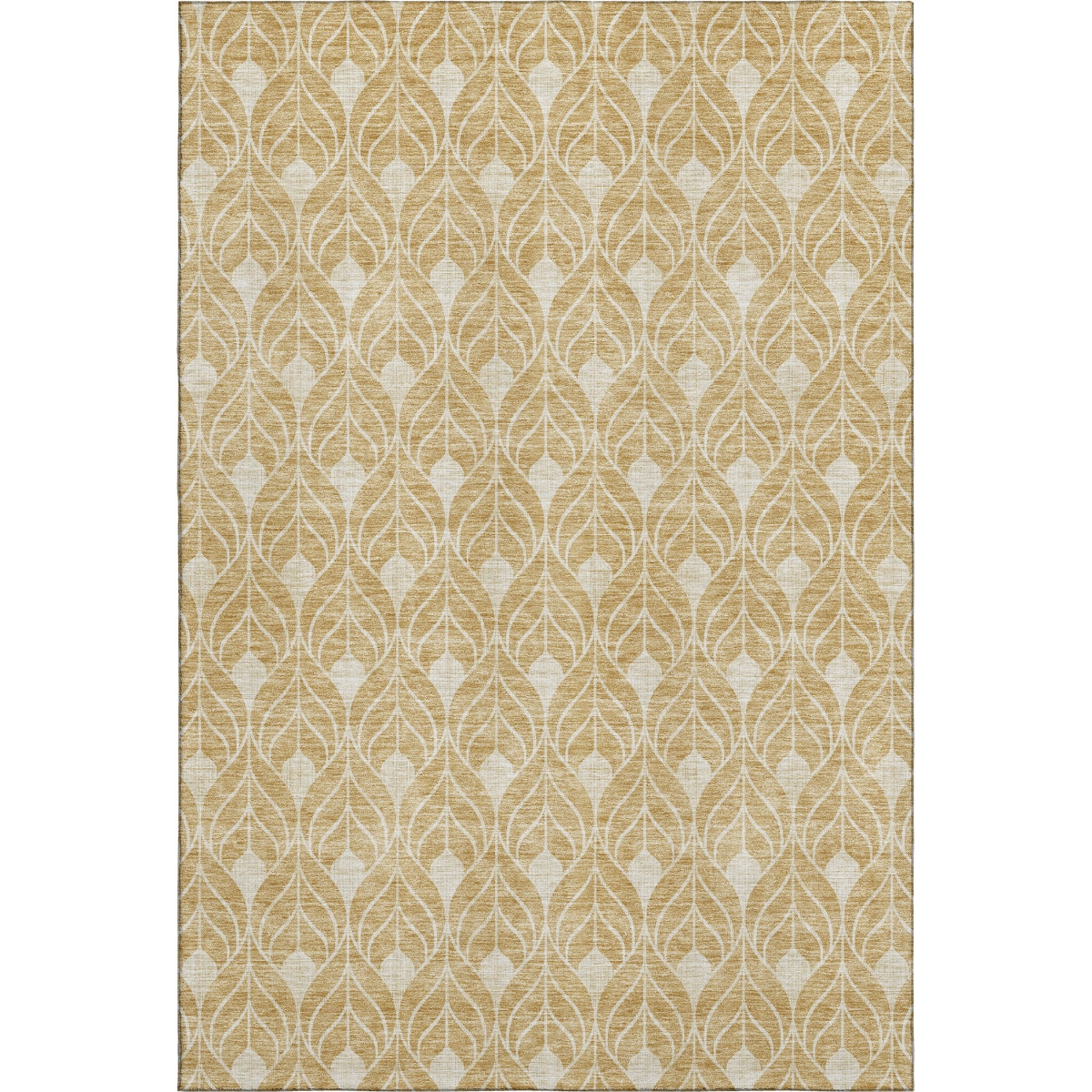674003 8 x 10 ft. Gold & Beige Geometric Transitional Washable Machine Made Rectangle Area Rug with UV Protection