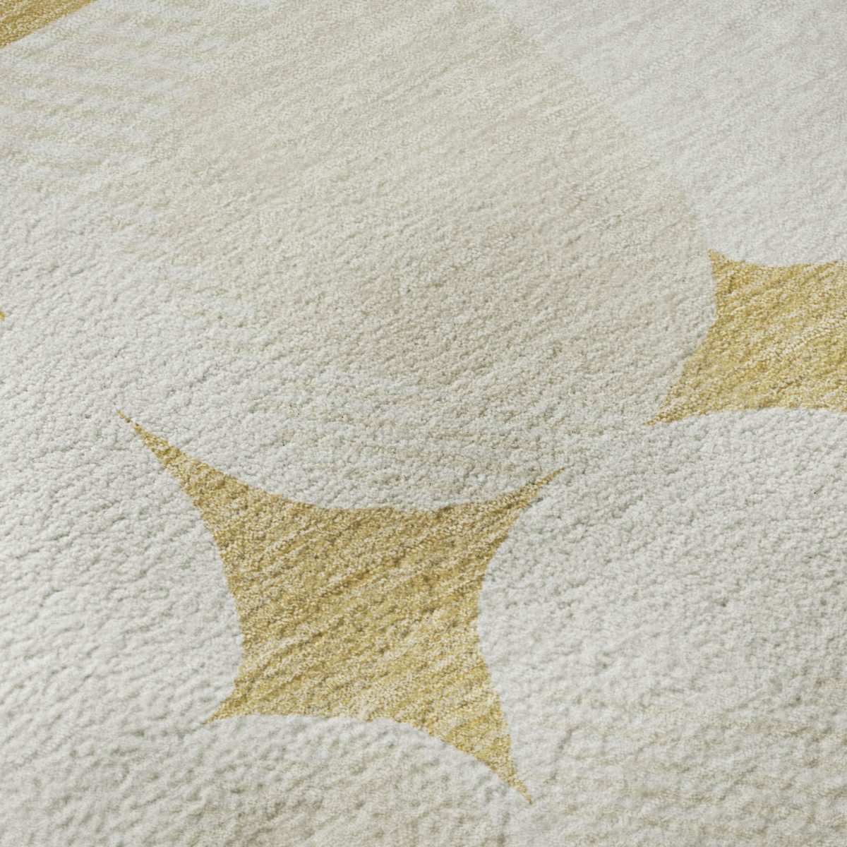 669182 5 x 8 ft. Gold & Ivory Abstract Geometric Transitional Washable Machine Made Rectangle Area Rug with UV Protection