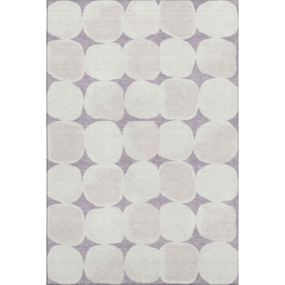 669209 9 x 12 ft. Lavender & Ivory Abstract Geometric Transitional Washable Machine Made Rectangle Area Rug with UV Protection