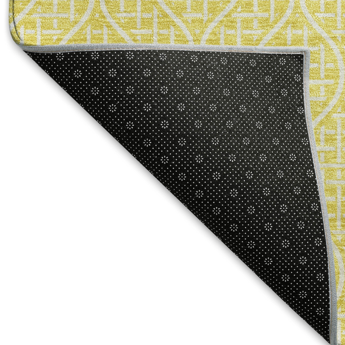 673680 9 x 12 ft. Yellow & Ivory Geometric Transitional Washable Machine Made Rectangle Area Rug with UV Protection