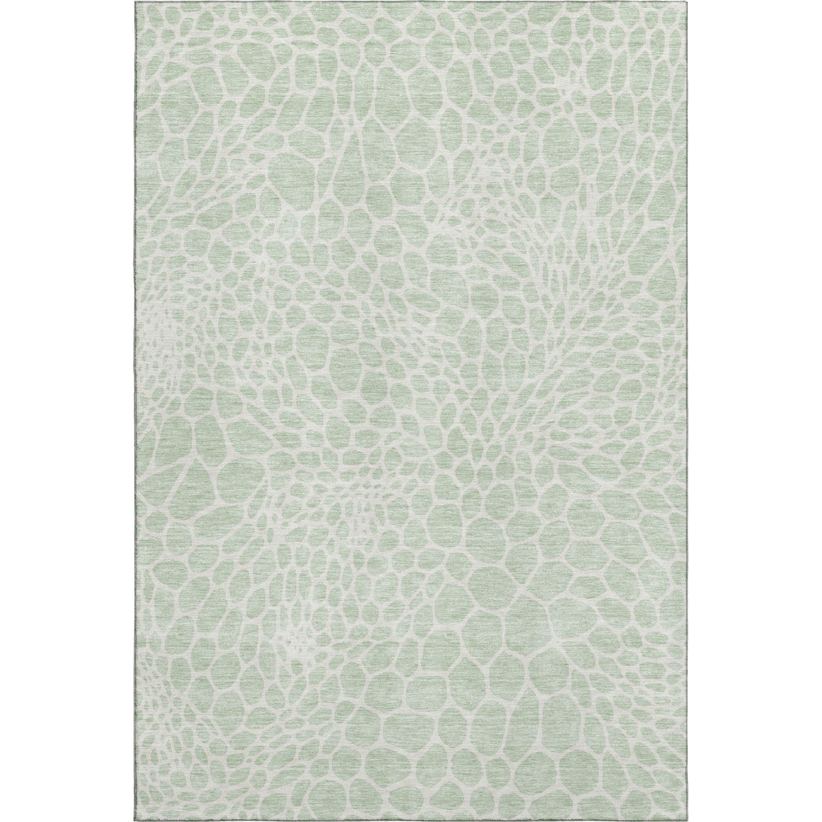 673073 10 x 14 ft. Mint Green & Ivory Geometric Transitional Washable Machine Made Rectangle Area Rug with UV Protection