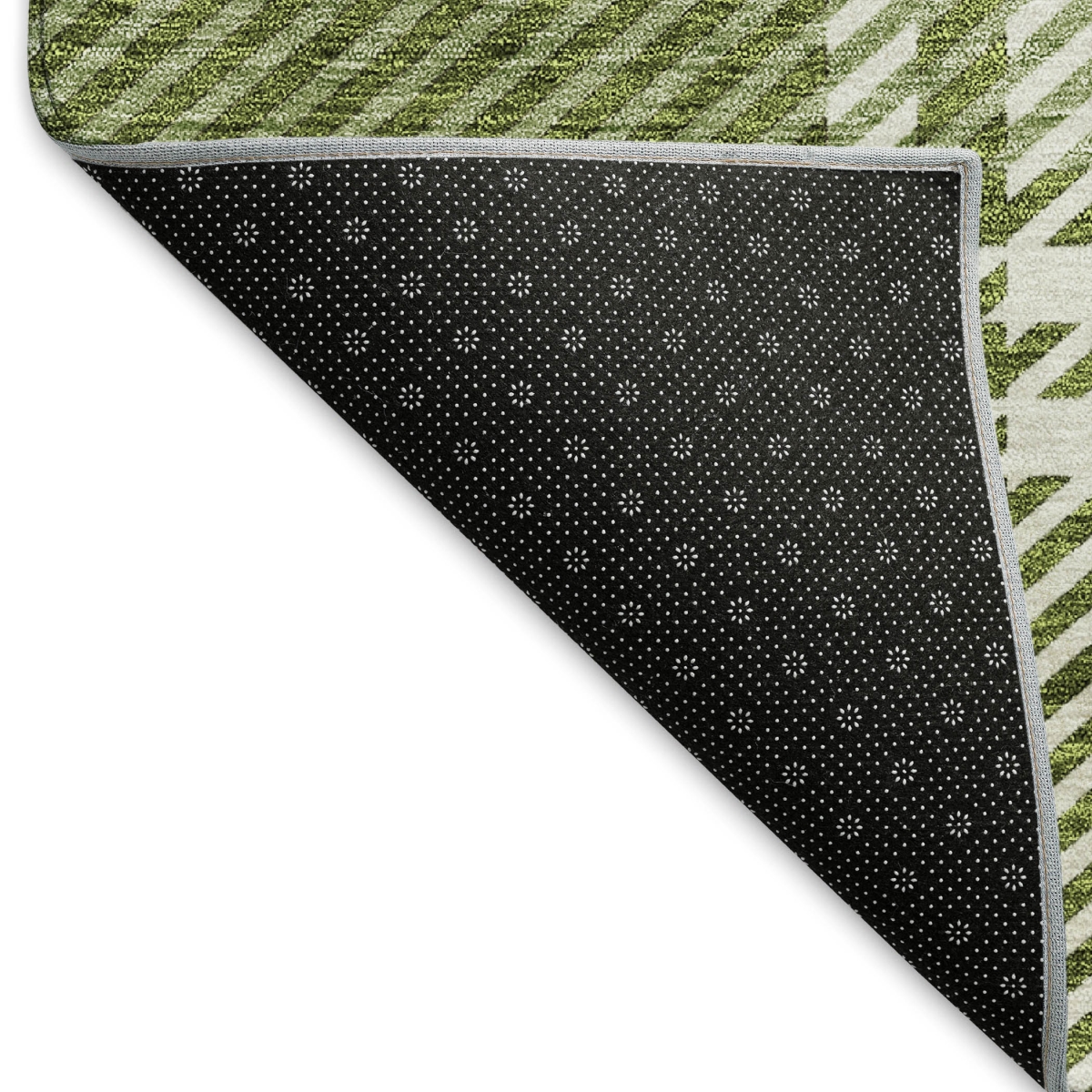 674323 10 x 14 ft. Green & Ivory Plaid Transitional Washable Machine Made Rectangle Area Rug with UV Protection