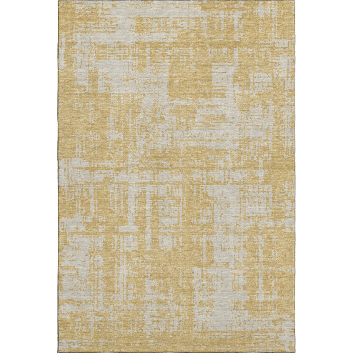 671138 10 x 14 ft. Gold & Beige Abstract Transitional Washable Machine Made Rectangle Area Rug with UV Protection