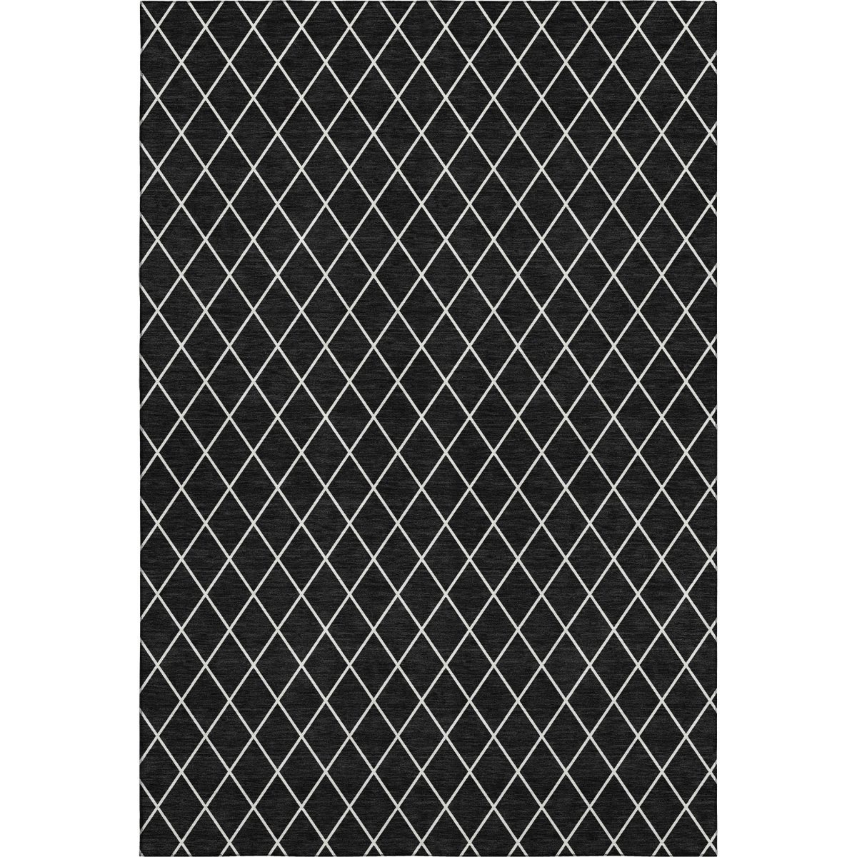 674064 9 x 12 ft. Black & Ivory Geometric Transitional Washable Machine Made Rectangle Area Rug with UV Protection