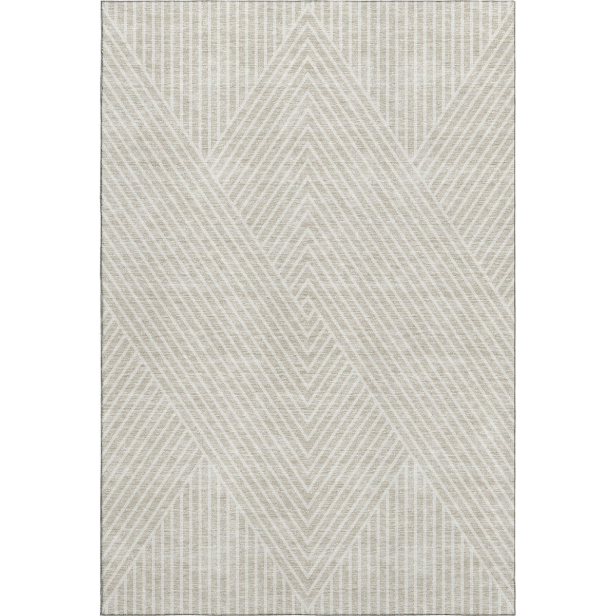 674626 8 x 10 ft. Beige & Ivory Geometric Transitional Washable Machine Made Rectangle Area Rug with UV Protection