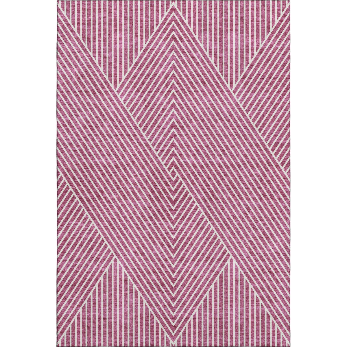674636 5 x 8 ft. Blush & Ivory Geometric Transitional Washable Machine Made Rectangle Area Rug with UV Protection