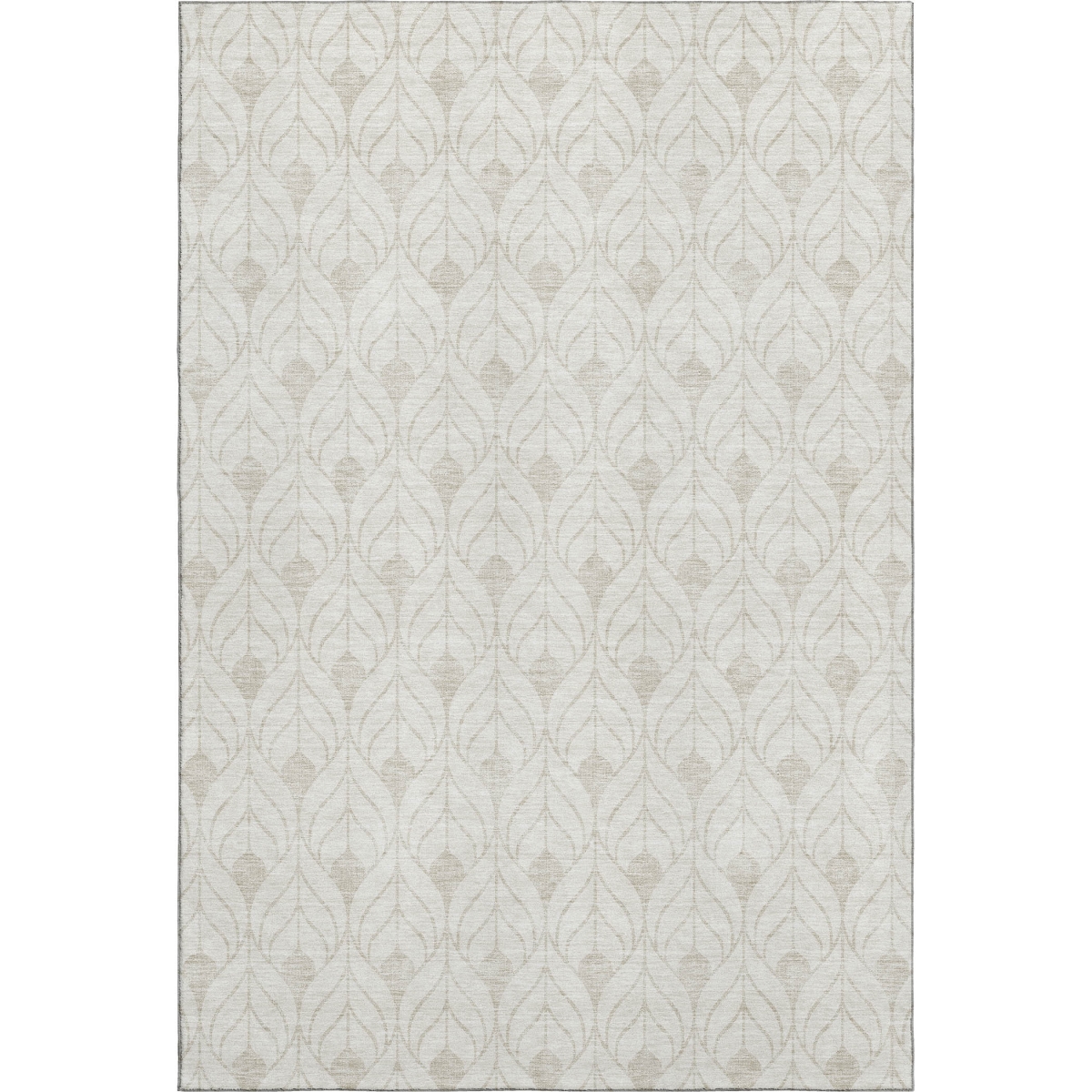 674021 8 x 10 ft. Ivory & Beige Geometric Transitional Washable Machine Made Rectangle Area Rug with UV Protection
