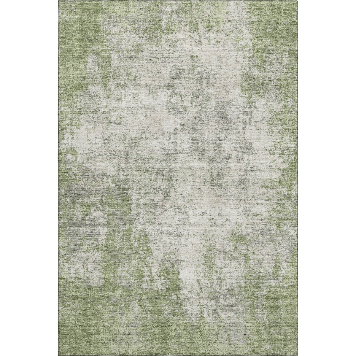 674855 9 x 12 ft. Green & Ivory Abstract Transitional Washable Machine Made Rectangle Area Rug with UV Protection