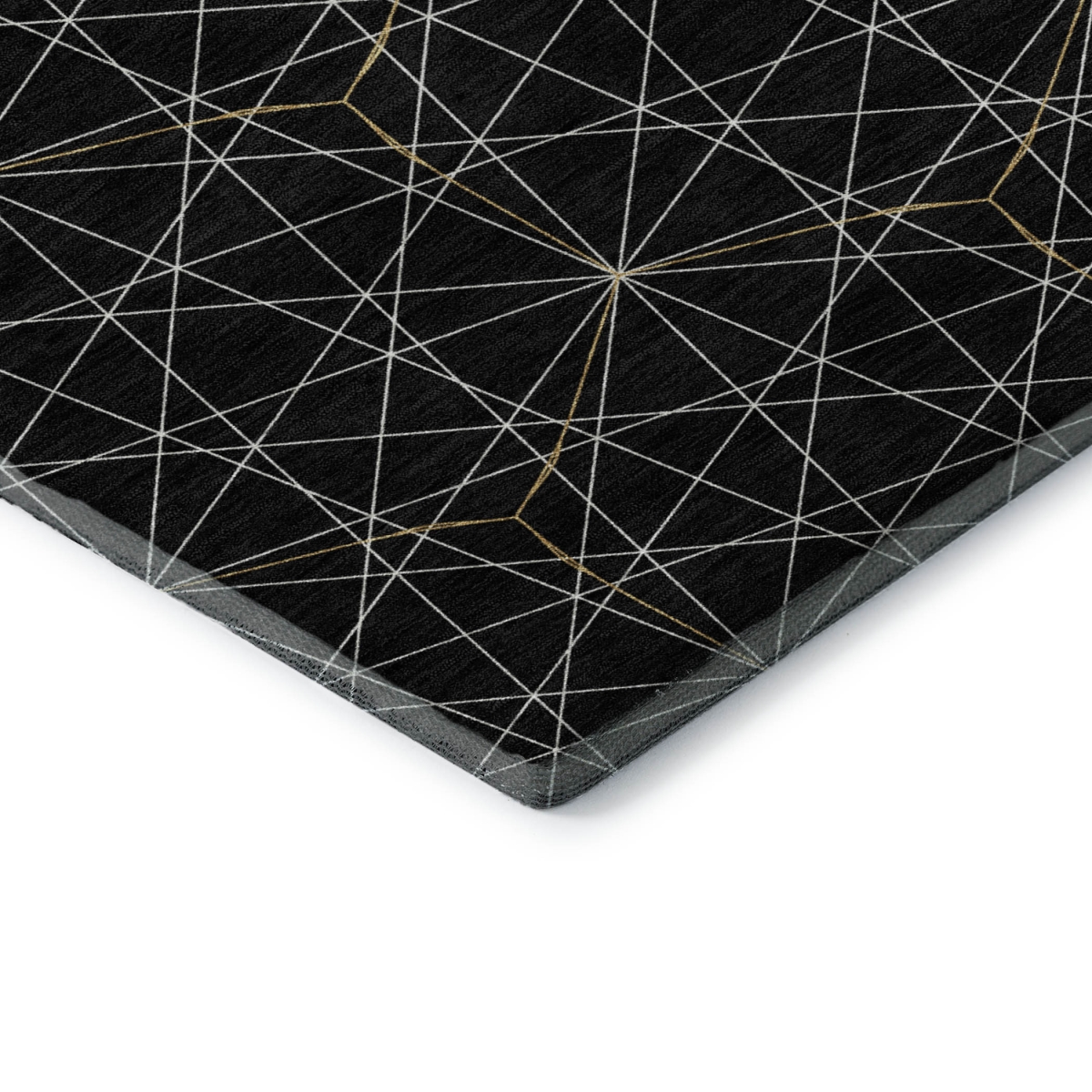 677853 8 x 10 ft. Black & Ivory Geometric Transitional Washable Machine Made Rectangle Area Rug with UV Protection