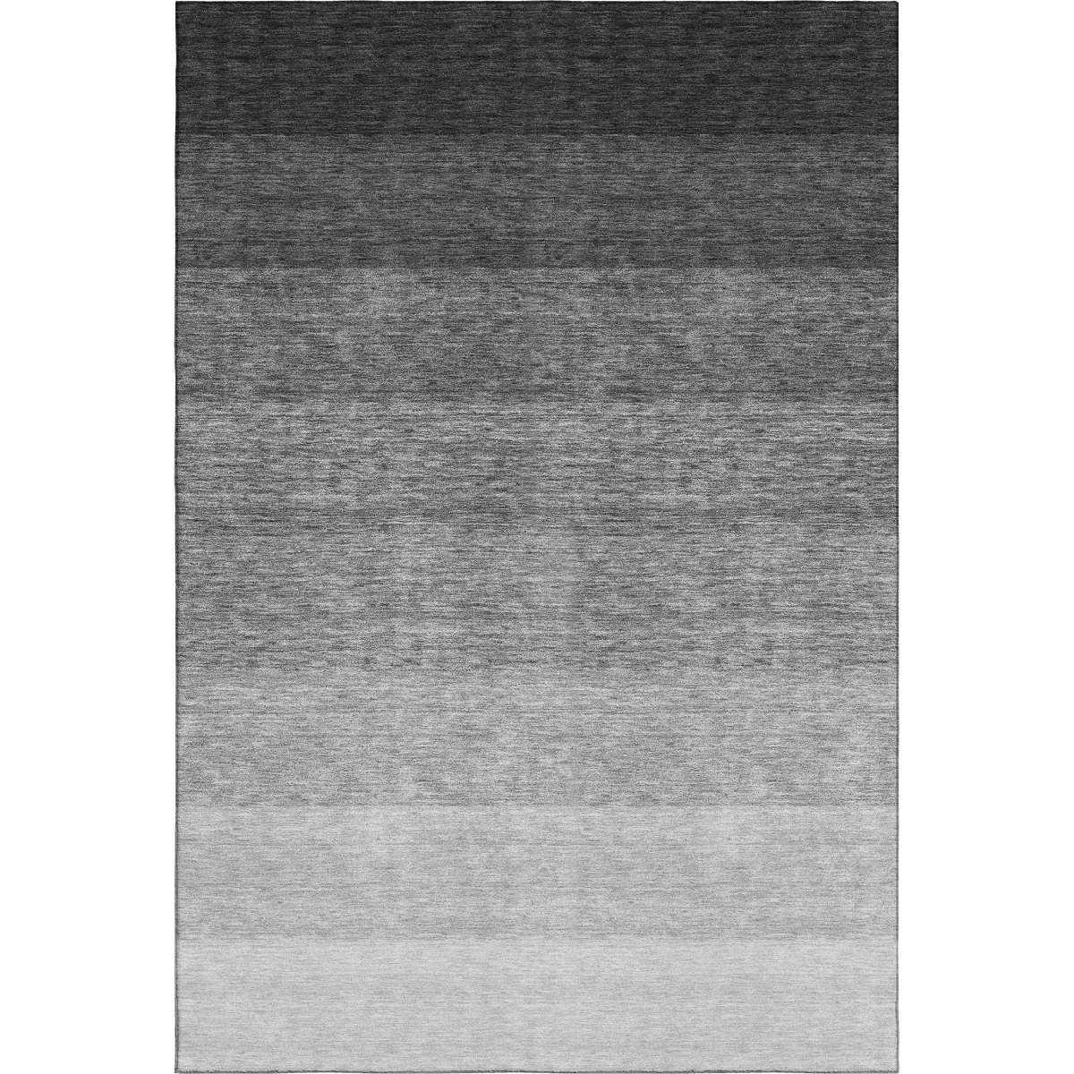 673767 5 x 8 ft. Black & Gray Ombre Washable Machine Made Rectangle Area Rug with UV Protection
