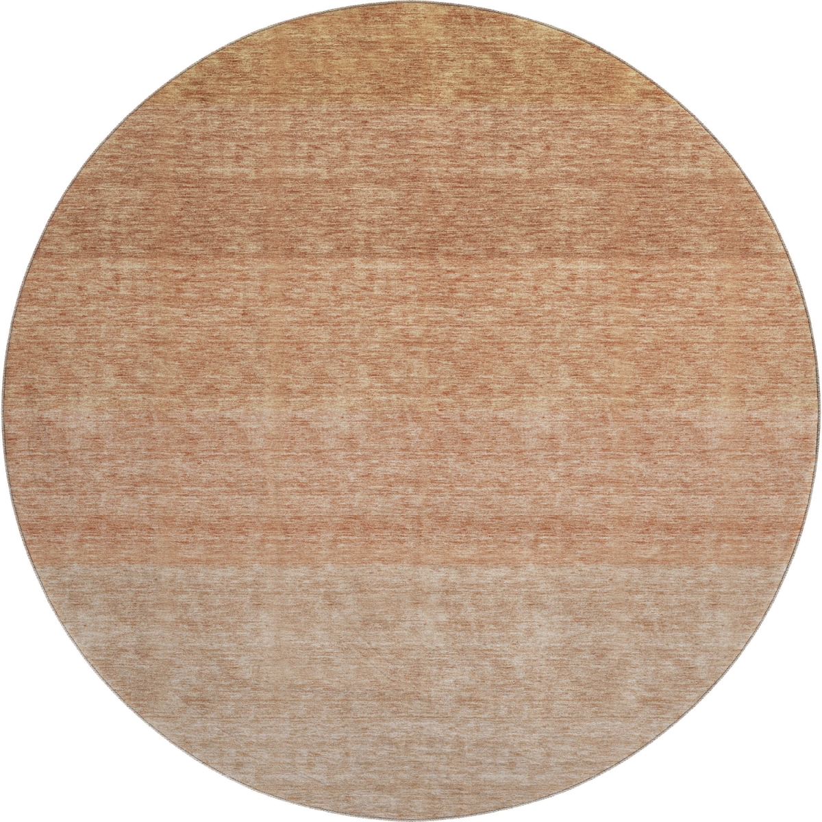 673798 8 ft. Rust & Beige Ombre Washable Round Area Rug with UV Protection