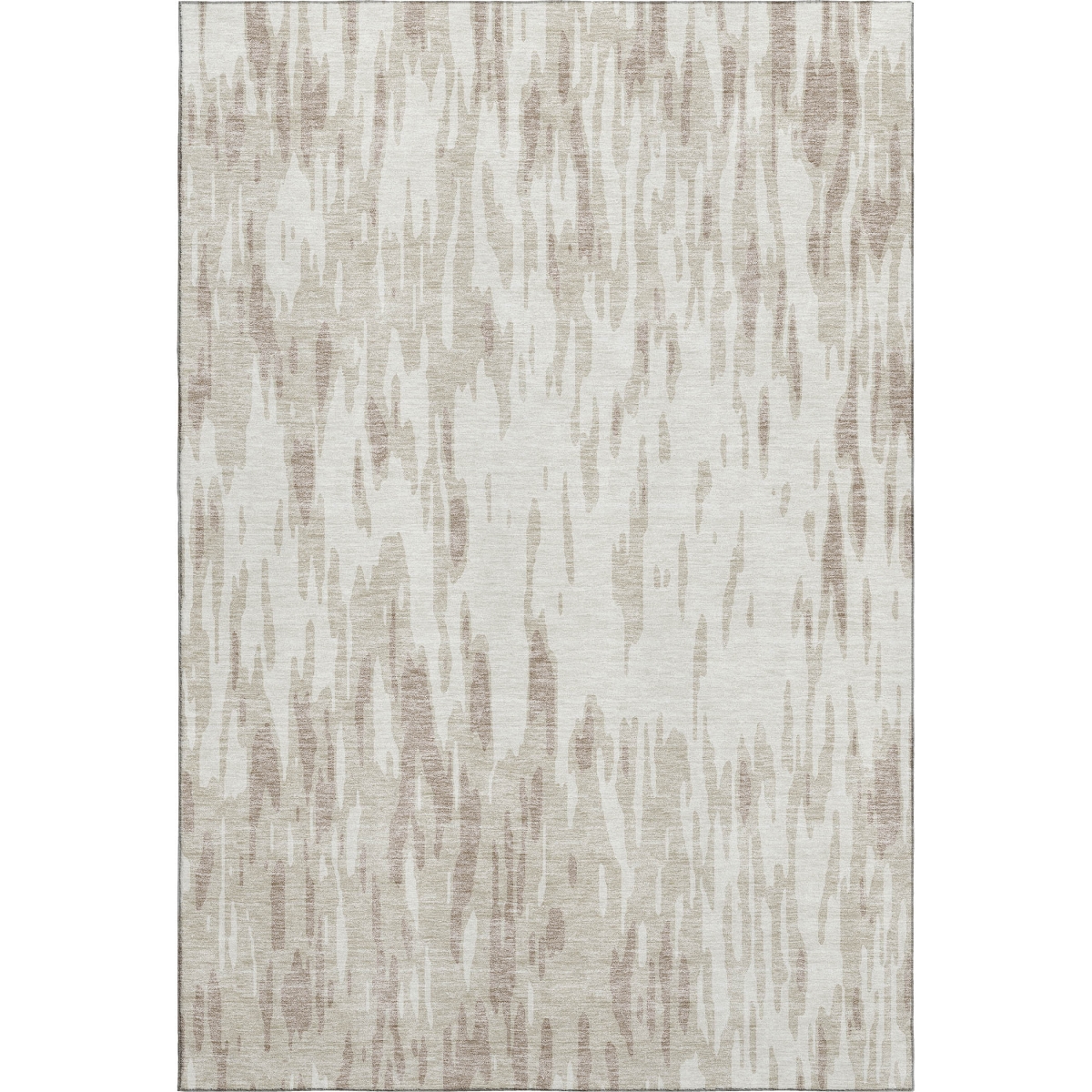 675170 5 x 8 ft. Ivory & Beige Abstract Transitional Washable Machine Made Rectangle Area Rug with UV Protection