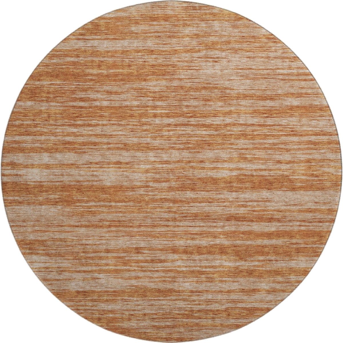 675585 8 ft. Copper & Rust Striped Washable Round Area Rug with UV Protection