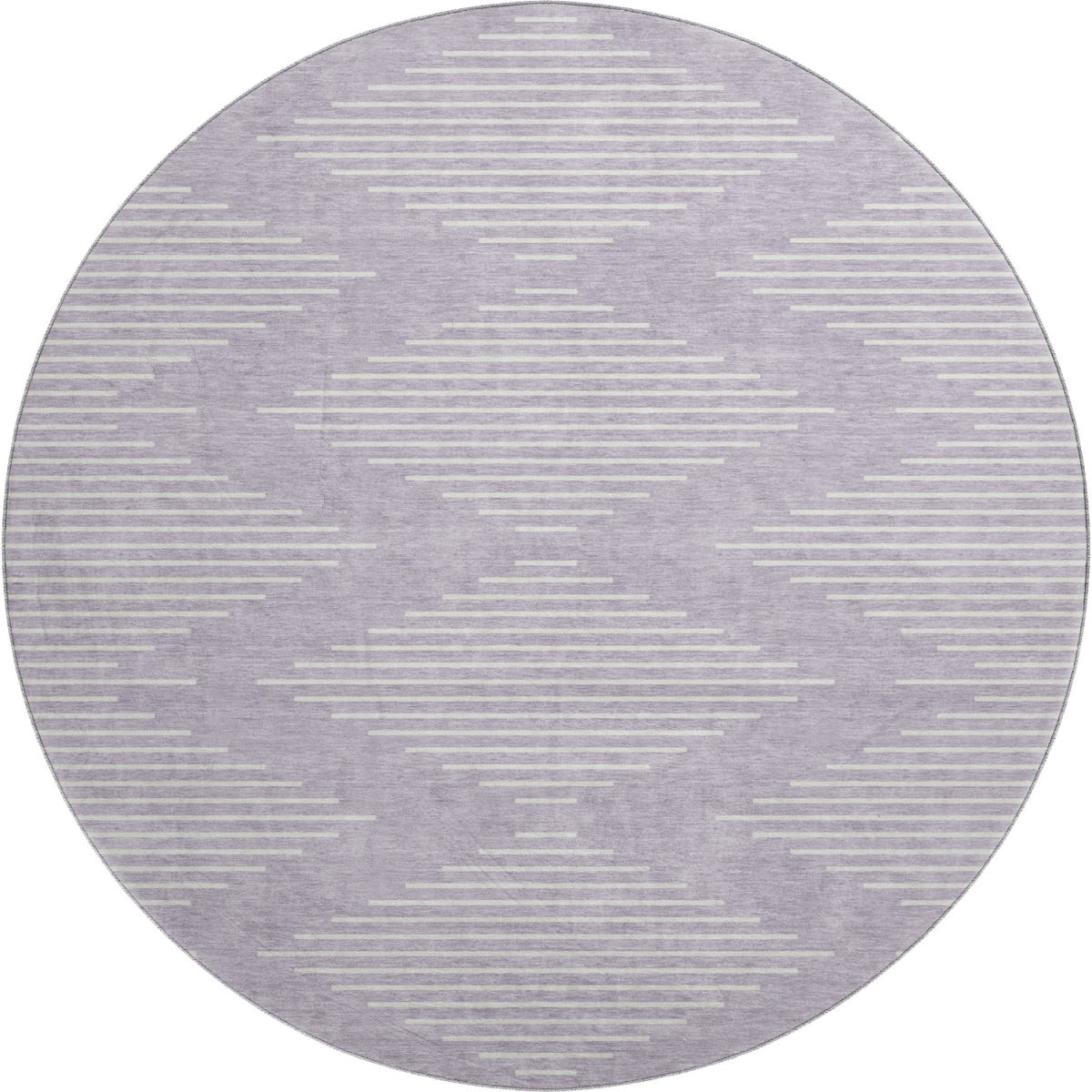 679747 8 ft. Lavender & Ivory Geometric Transitional Washable Round Area Rug with UV Protection
