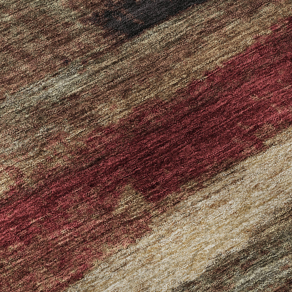 675035 9 x 12 ft. Coffee Burgundy & Beige Abstract Washable Machine Made Rectangle Area Rug with UV Protection