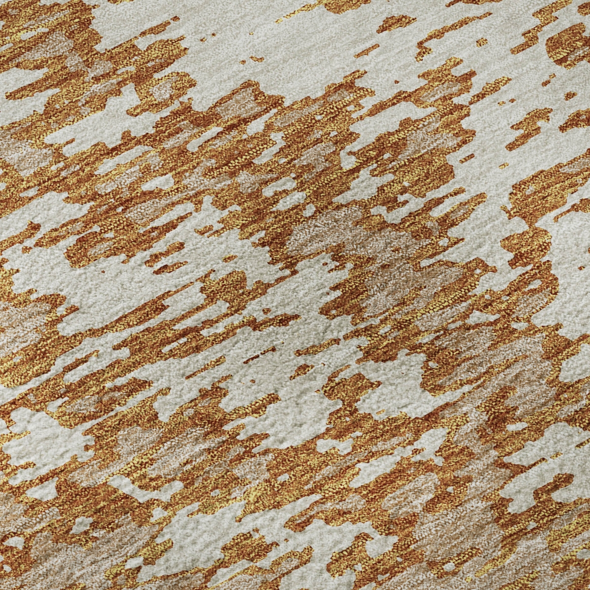 675233 9 x 12 ft. Copper & Ivory Abstract Transitional Washable Machine Made Rectangle Area Rug with UV Protection