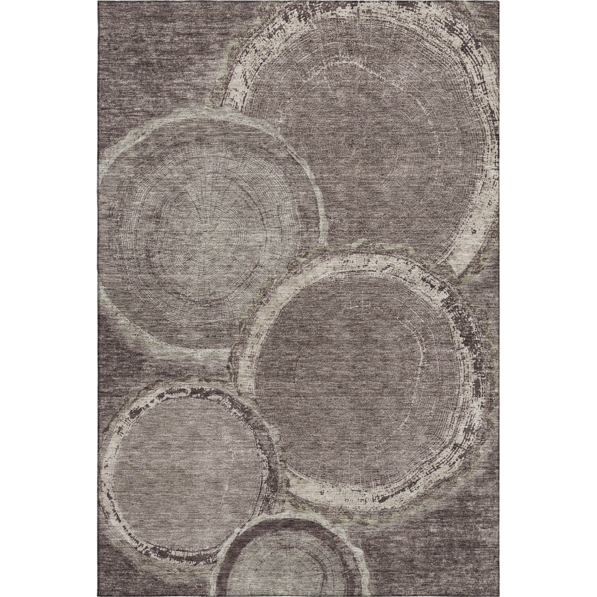 675632 5 x 8 ft. Chocolate & Beige Woodland Lodge Washable Machine Made Rectangle Area Rug with UV Protection