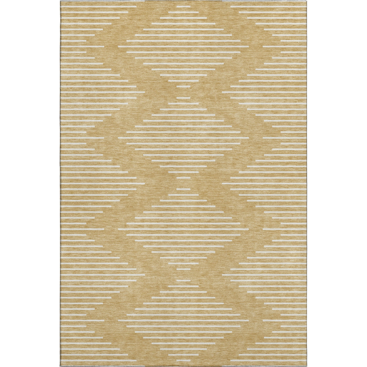 679732 10 x 14 ft. Gold & Ivory Geometric Transitional Washable Machine Made Rectangle Area Rug with UV Protection