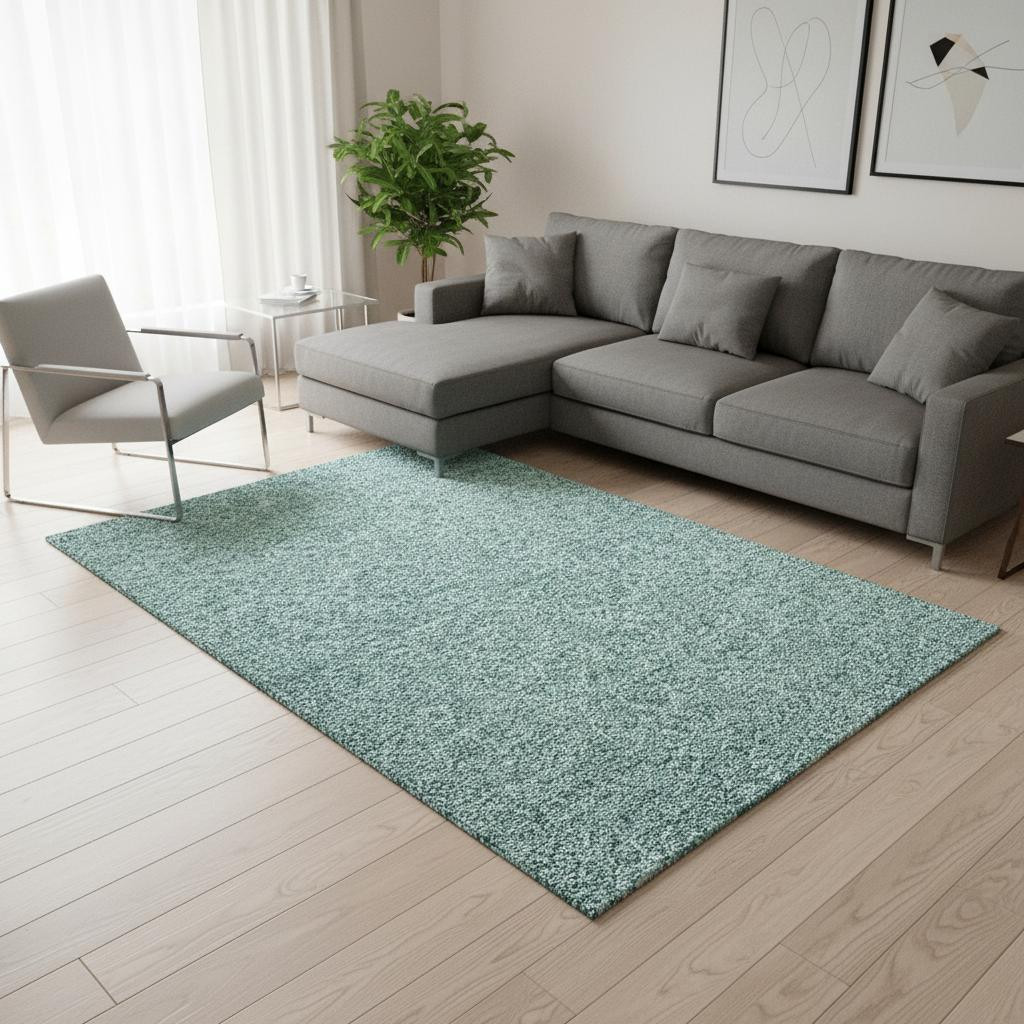 655155 9 x 12 ft. Teal & Ivory Floral Transitional Washable Machine Made Rectangle Area Rug with UV Protection