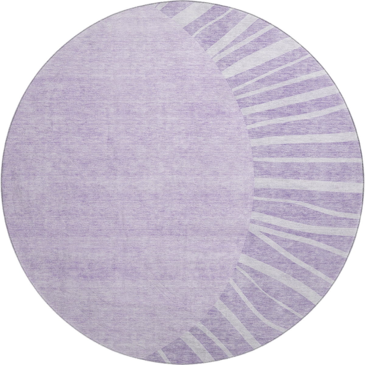 655388 8 ft. Lavender & Ivory Abstract Transitional Washable Round Area Rug with UV Protection
