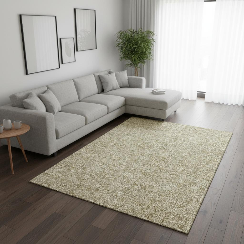 656394 10 x 14 ft. Beige & Ivory Floral Transitional Washable Machine Made Rectangle Area Rug with UV Protection