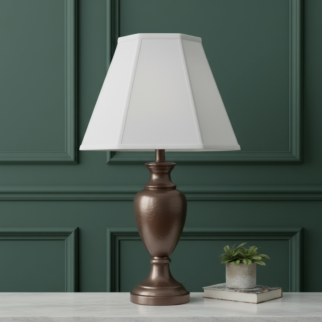 654728 9 x 12 x 12 in. White Linen Piped Empire Lamp Shade