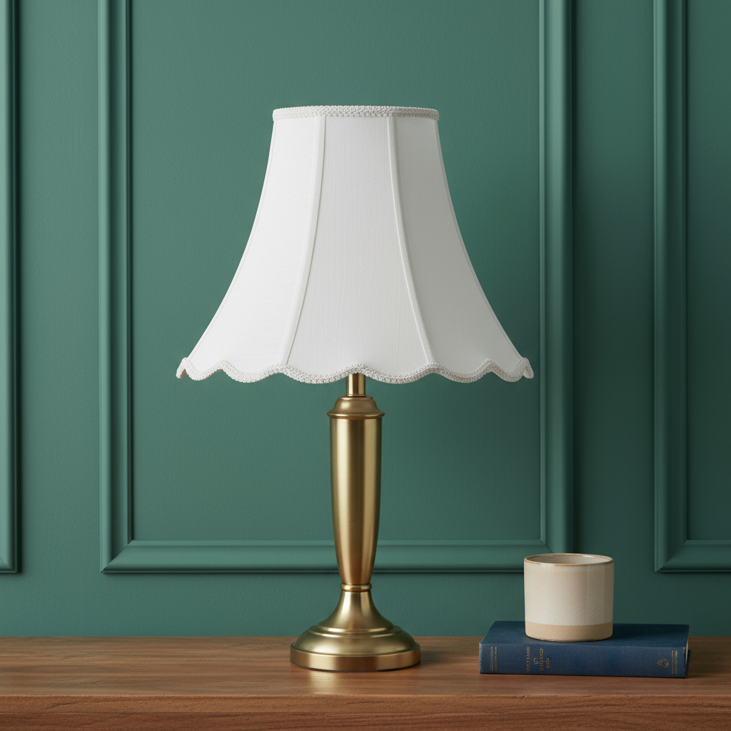 654724 12 x 16 x 16 in. White Linen Piped Bell Lamp Shade