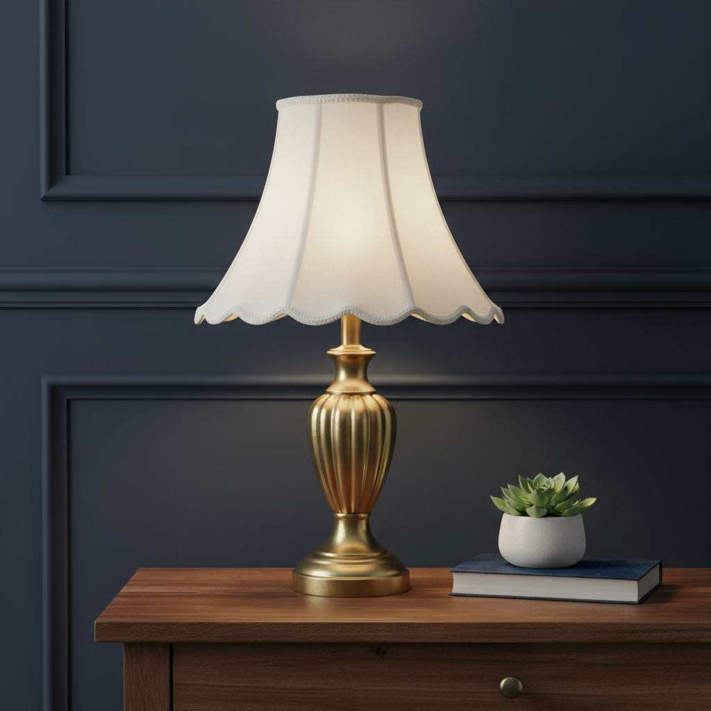 654725 13.13 x 18 x 18 in. Eggshell Linen Piped Bell Lamp Shade