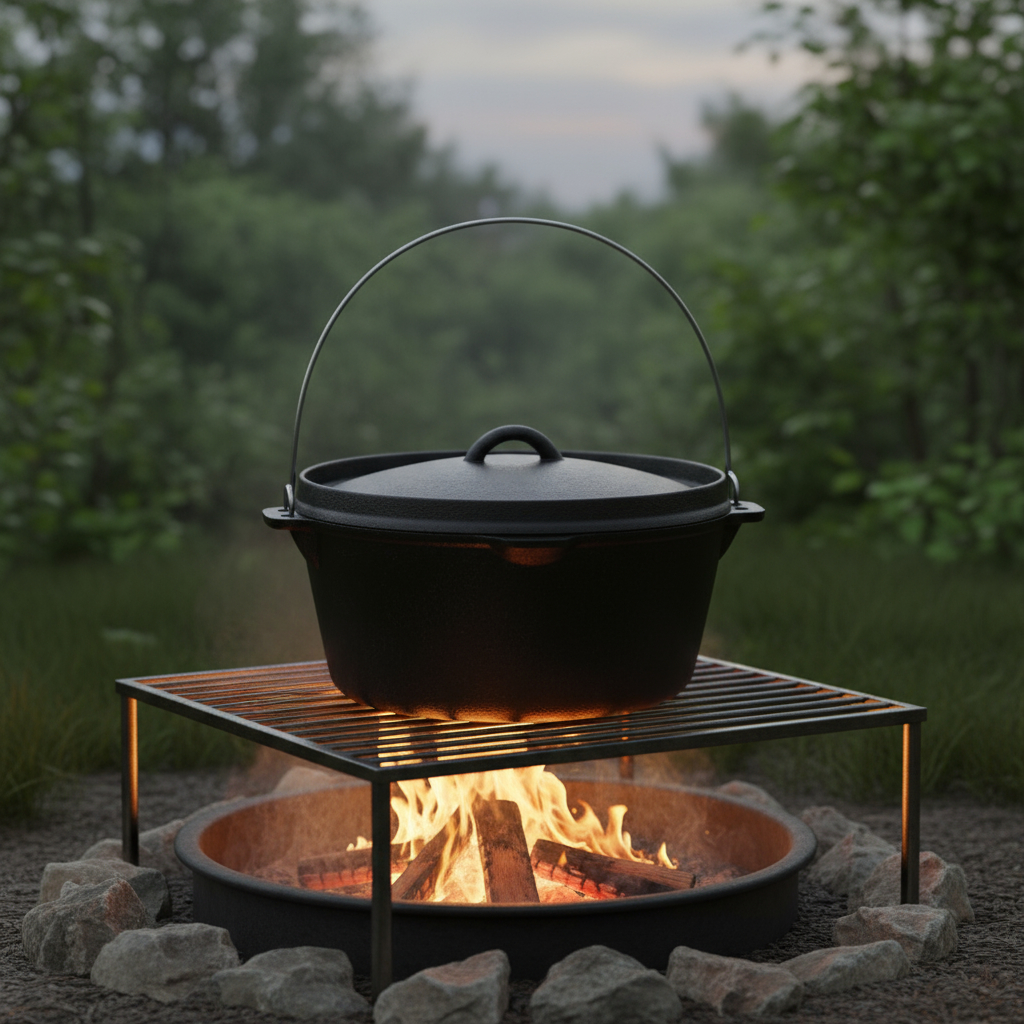 Picture of HomeRoots 666726 12 in. Black Cast Iron Dutch Oven Stock Pot