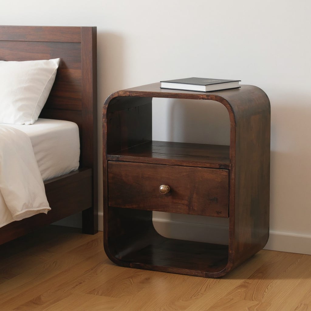 651502 21.70 x 15.70 x 13.80 in. Chestnut Solid Wood 1 Drawer Nightstand
