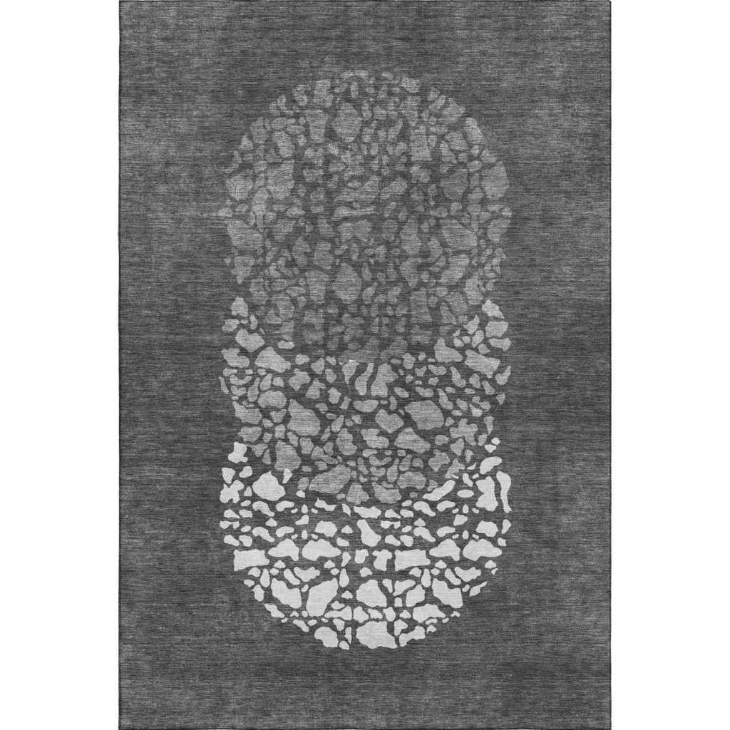 653571 9 x 12 ft. Charcoal & Ivory Abstract Transitional Washable Machine Made Rectangle Area Rug with UV Protection