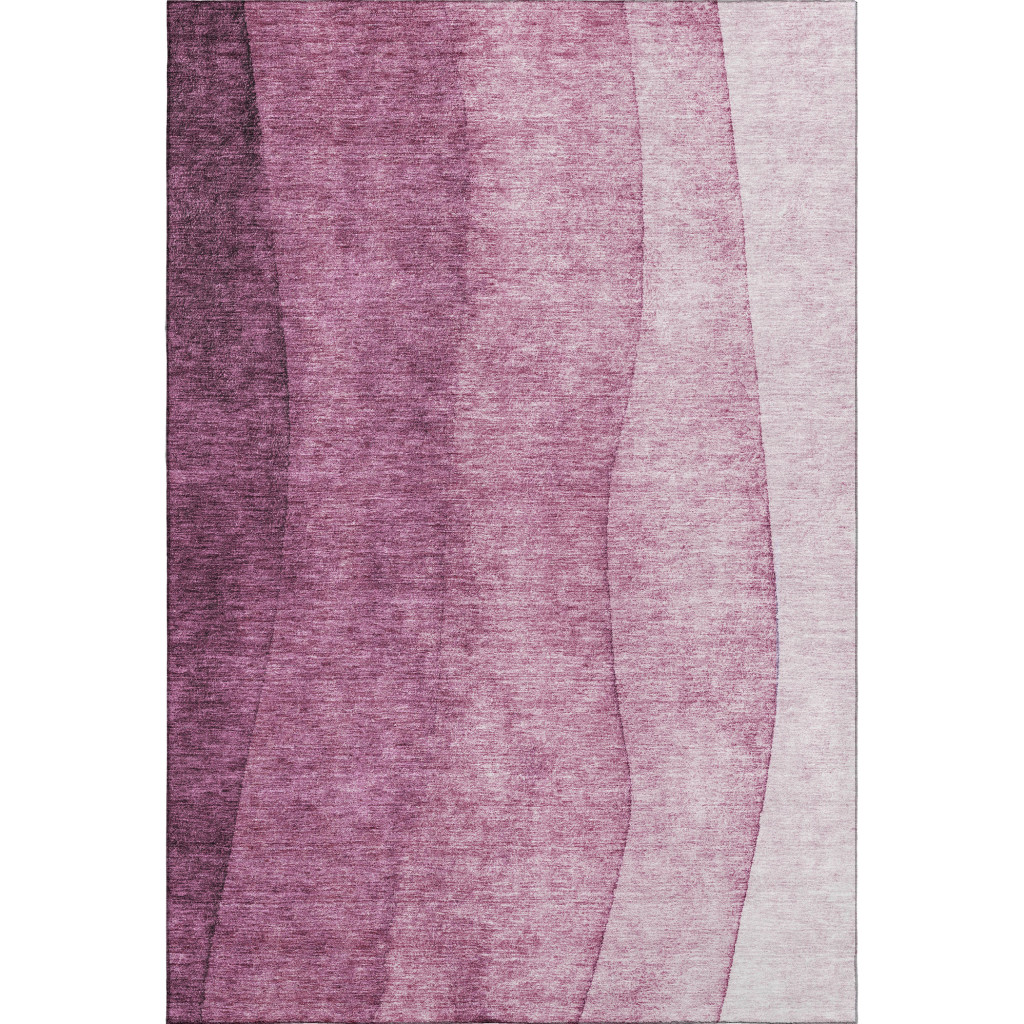 652729 8 x 10 ft. Merlot & Ivory Ombre Washable Machine Made Rectangle Area Rug with UV Protection