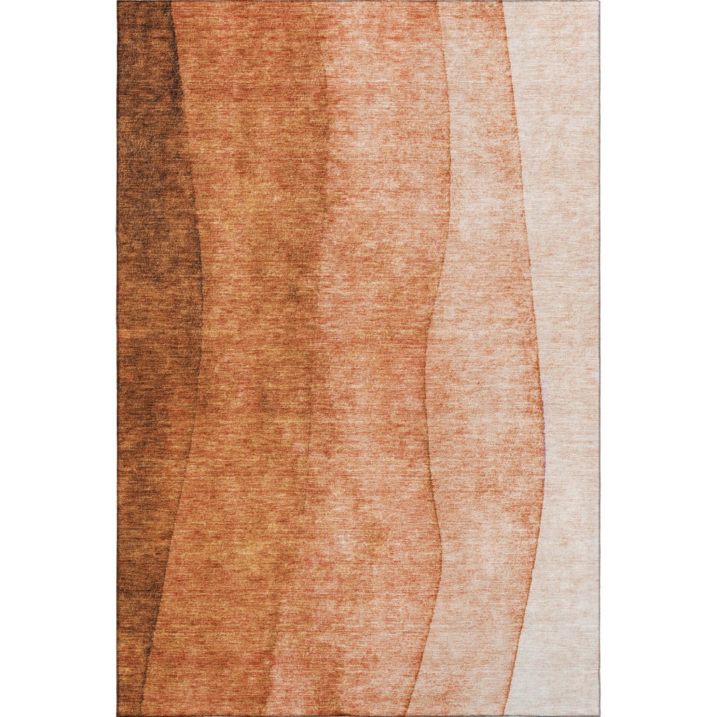 652741 8 x 10 ft. Chili Red & Ivory Ombre Washable Machine Made Rectangle Area Rug with UV Protection
