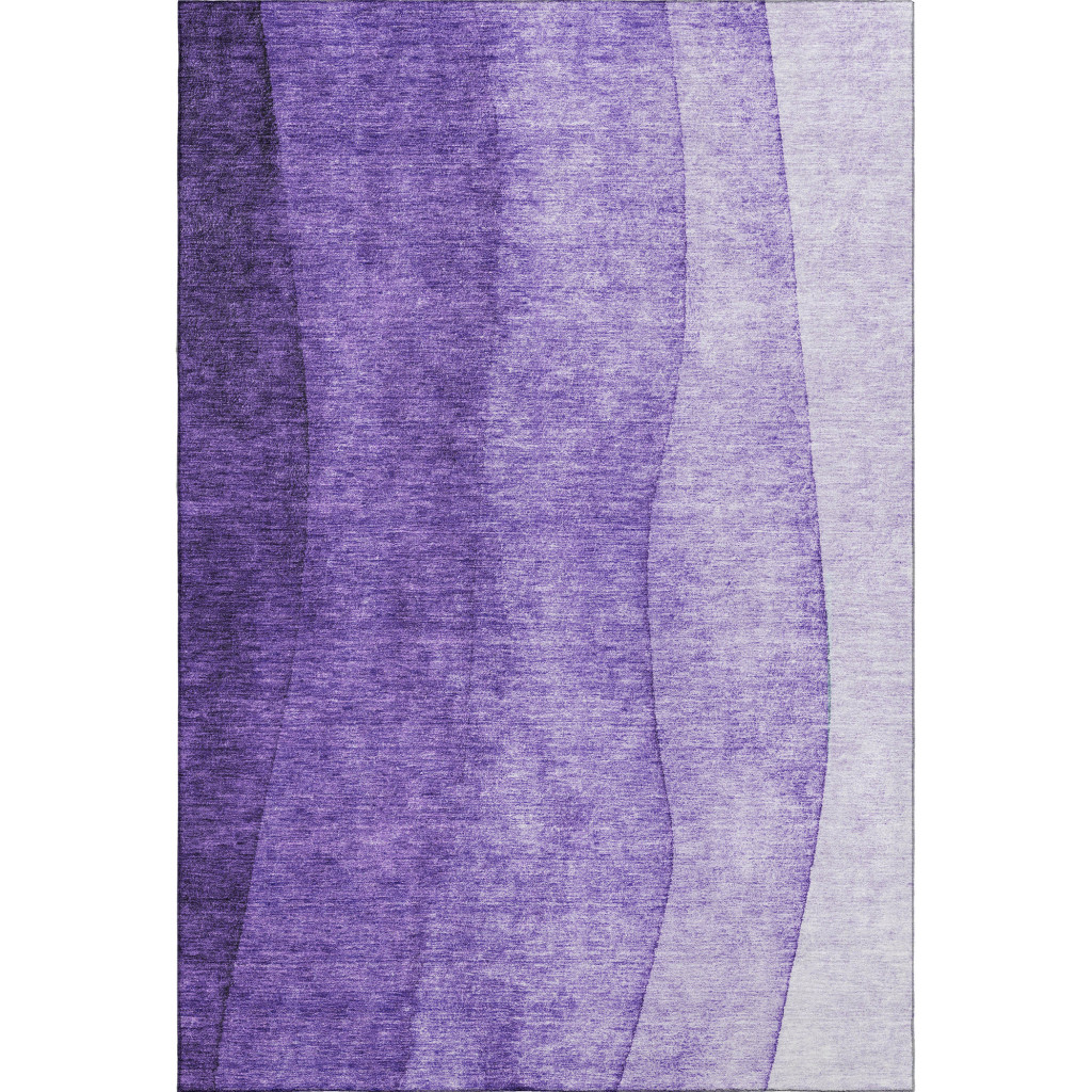 652748 9 x 12 ft. Purple & Ivory Ombre Transitional Washable Machine Made Rectangle Area Rug with UV Protection