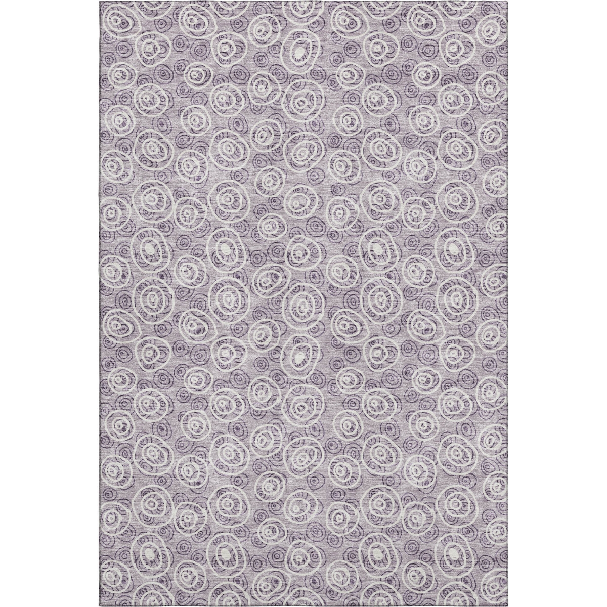 661589 5 x 8 ft. Lavender & Ivory Polka Dot Transitional Washable Machine Made Rectangle Area Rug with UV Protection