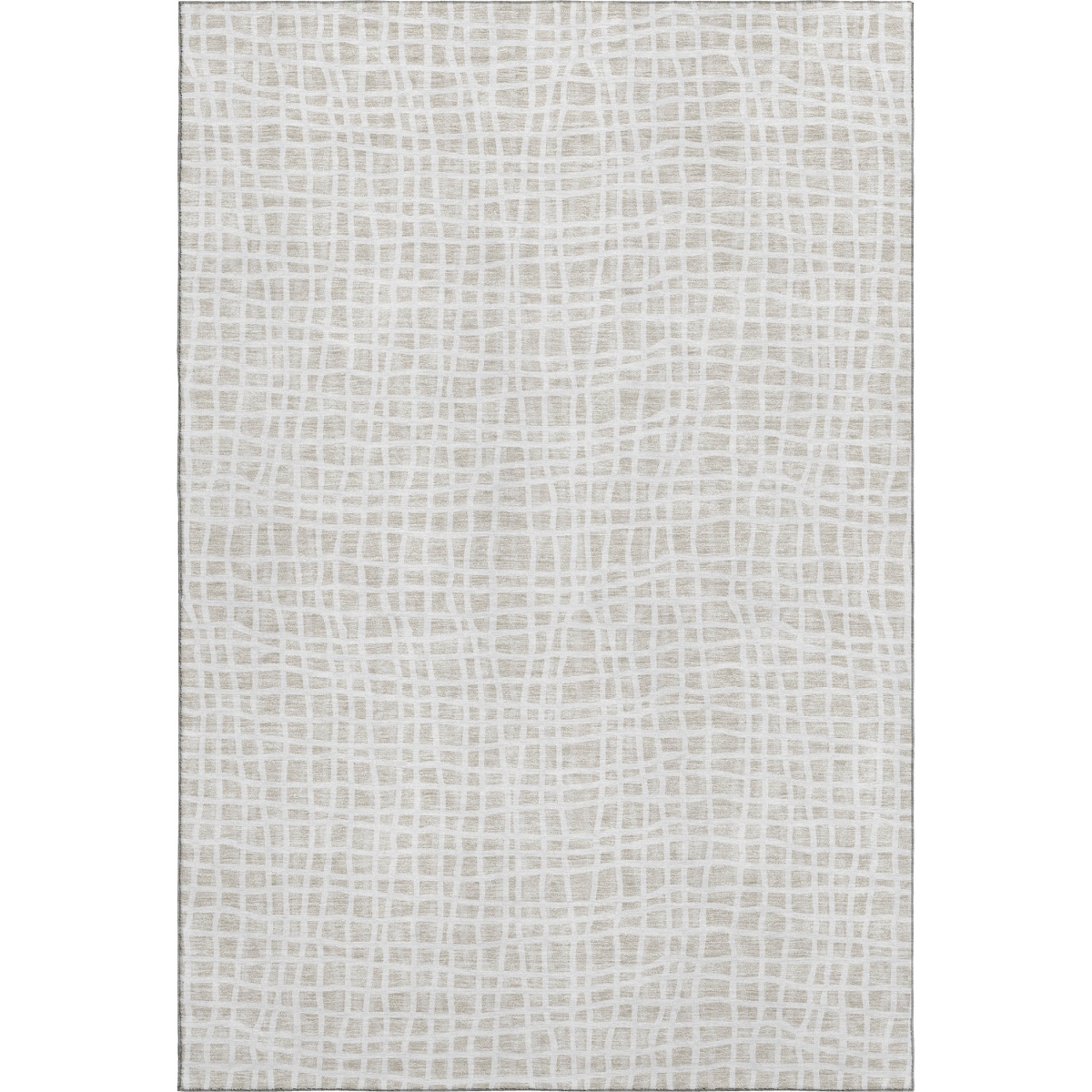 661657 8 x 10 ft. Ivory & Beige Striped Transitional Washable Machine Made Rectangle Area Rug with UV Protection