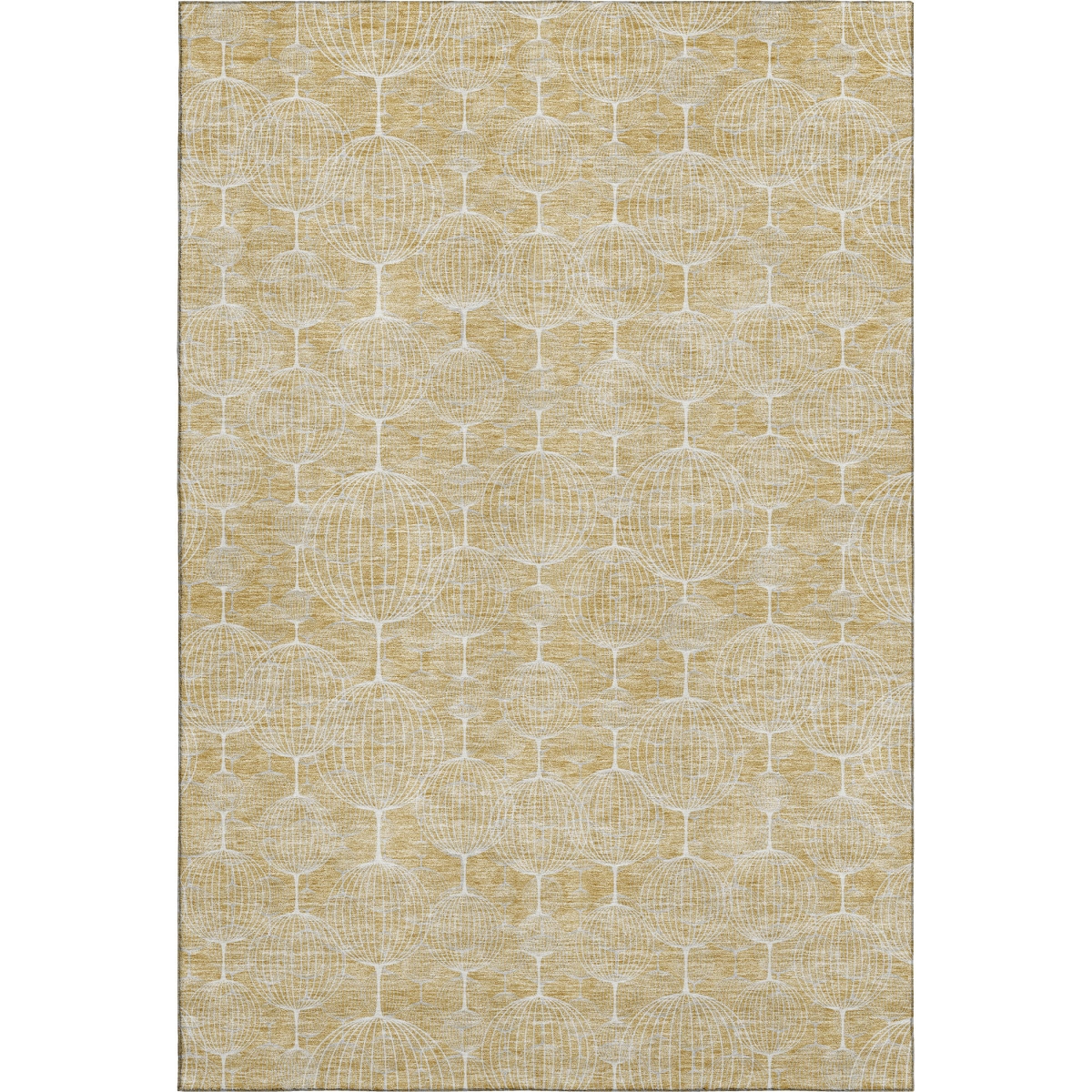 661891 8 x 10 ft. Gold & Ivory Geometric Transitional Washable Machine Made Rectangle Area Rug with UV Protection