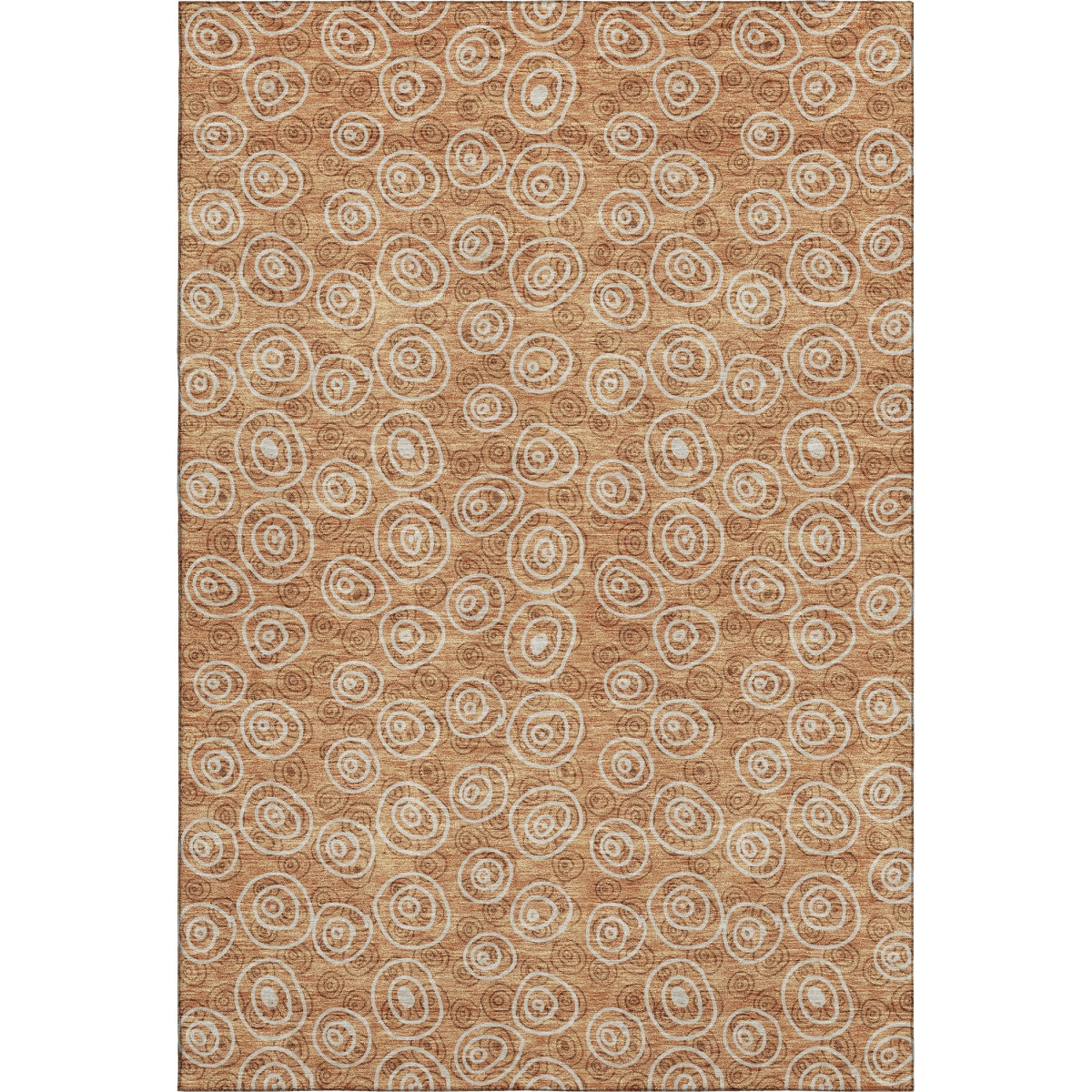 661623 10 x 14 ft. Terra Cotta & Beige Polka Dot Washable Machine Made Rectangle Area Rug with UV Protection